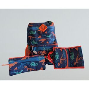 Set of 4 kids dinosaur theme items (backpack/lunchbag/keychain/bag)